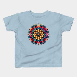 Mandala with Pretty Petals Kids T-Shirt